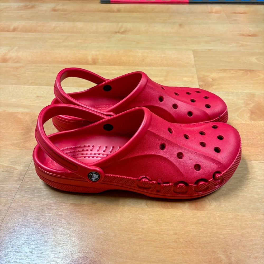 Crocs Red Unisex Baya Clog Casual Comfy Sandal Mens Size 12 - Picture 3 of 8
